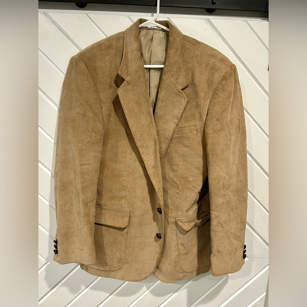 The Men's Store Light Brown / Tan Corduroy Vintage Blazer - Men’s 42S